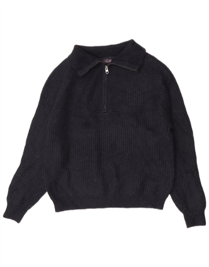 Marks & Spencer Damski sweter z zamkiem błyskawicznym UK 14, średni granatowy