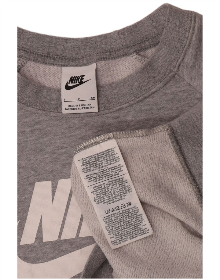 Damska bluza z grafiką Nike, UK 10, mała, szara, nakrapiana bawełna