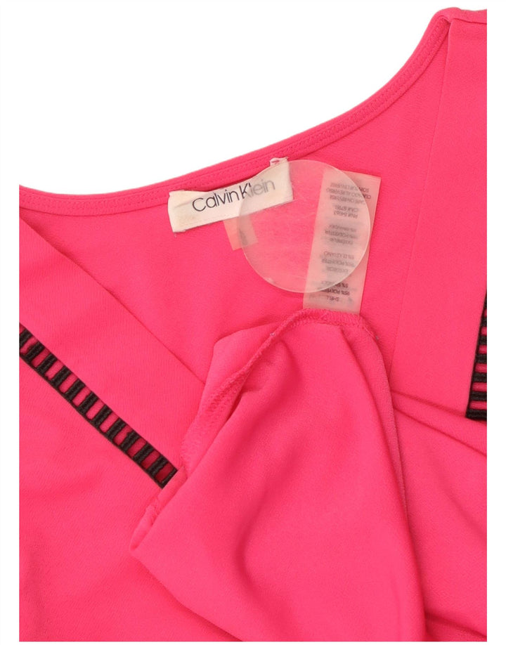Damski top z kamizelką CALVIN KLEIN UK 16, duży, różowy, poliester