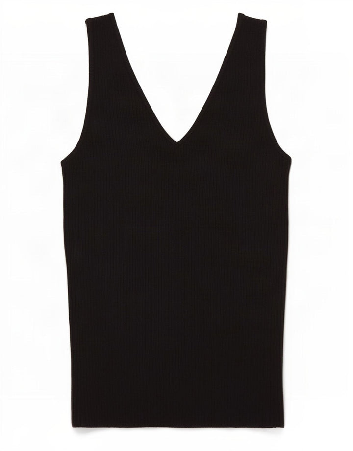 Marks & Spencer Damski top z kamizelką UK 8 Small, czarna wiskoza
