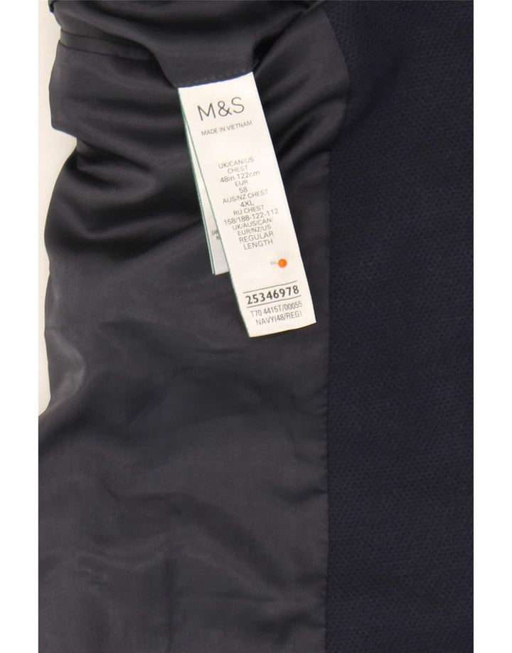 Marks & Spencer Męska marynarka zapinana na 2 guziki UK 48 4XL Granatowa, poliamidowa