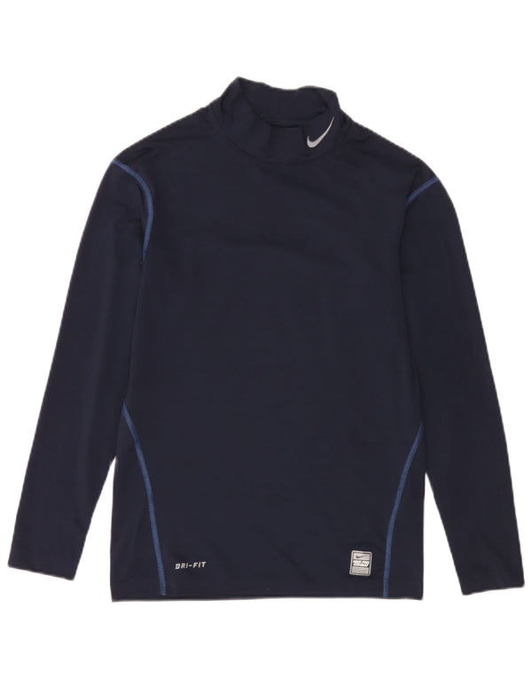 Męska koszulka Nike Dri Fit z długim rękawem, UK 42/44, duży granatowy poliester