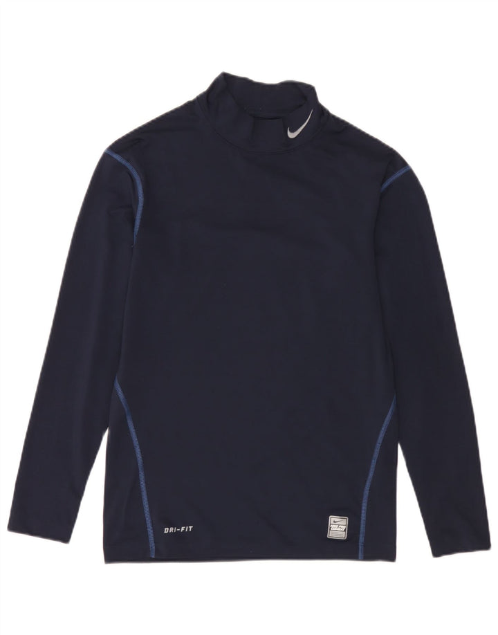Męska koszulka Nike Dri Fit z długim rękawem, UK 42/44, duży granatowy poliester