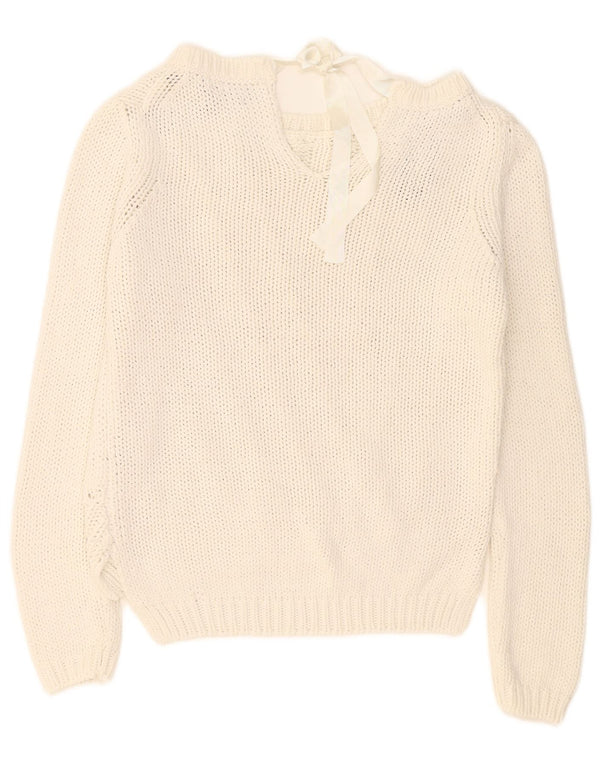 Sweter damski Massimo Dutti z dekoltem w łódkę UK 14 Średni biały