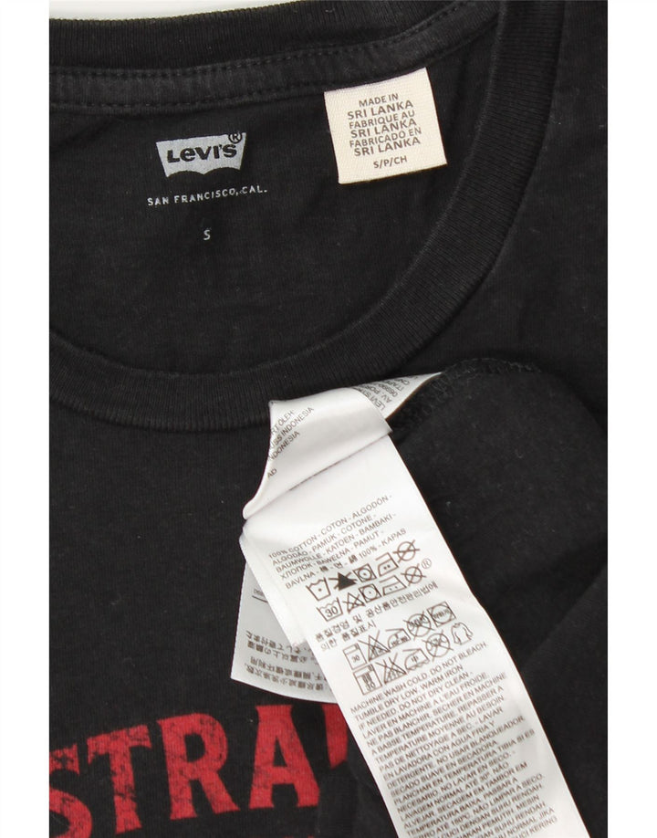 Męski T-shirt z grafiką Levi's, mały, czarny, bawełniany