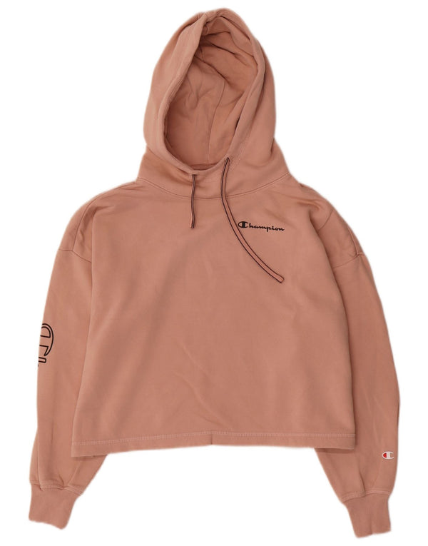 Damska bluza z kapturem Champion Oversized Crop Graphic UK 10 Small Pink