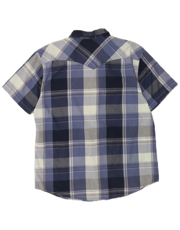 Męska koszula z krótkim rękawem Levi's XL, niebieska kratka, bawełniana