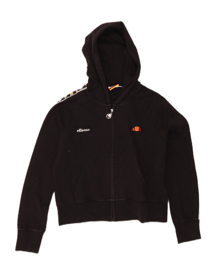 Damski sweter z kapturem i zamkiem błyskawicznym Ellesse UK 14, duży, czarny, bawełniany