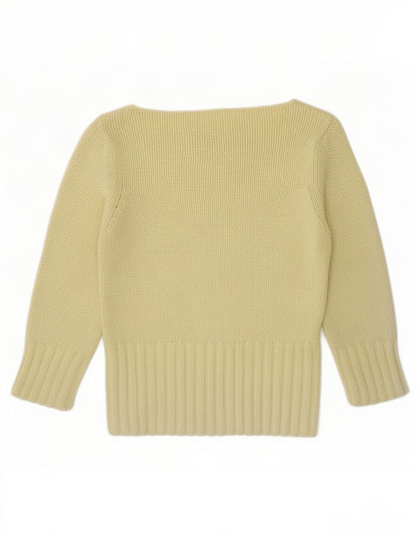 Damski sweter Zara z krótkim rękawem i dekoltem w łódkę, z rękawami 3/4 i łódką, UK 12, średni żółty