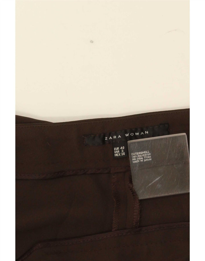 Damskie proste spodnie Zara EU 40 Medium W30 L28 Brązowy poliester