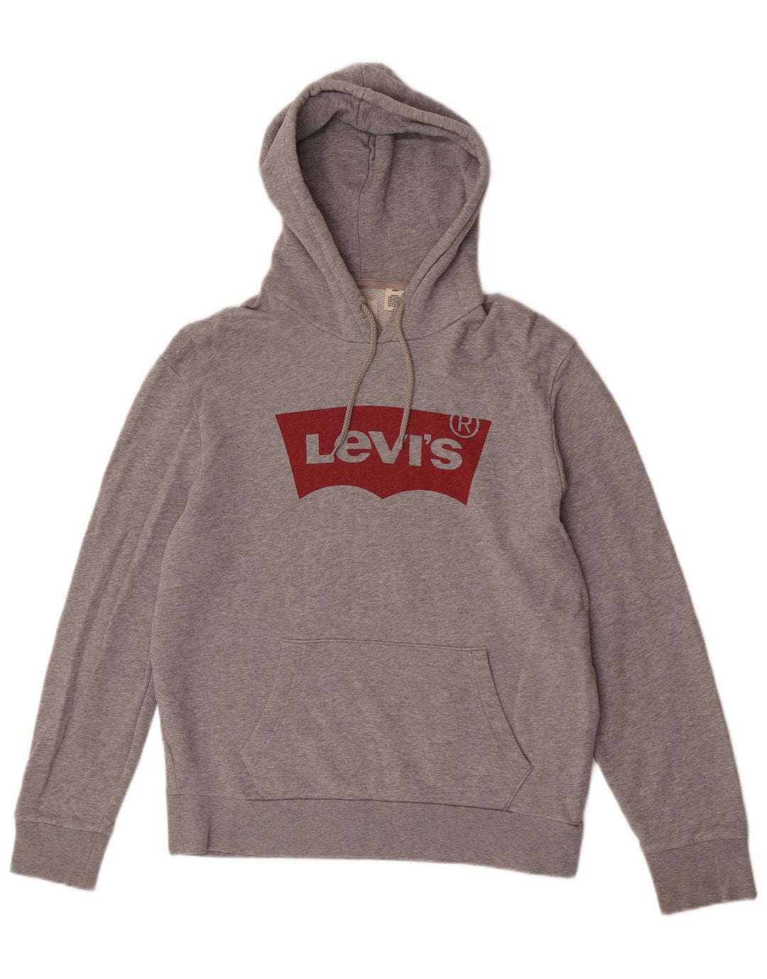 Męski sweter z kapturem i grafiką Levi's, średnioszary, bawełniany w cętki