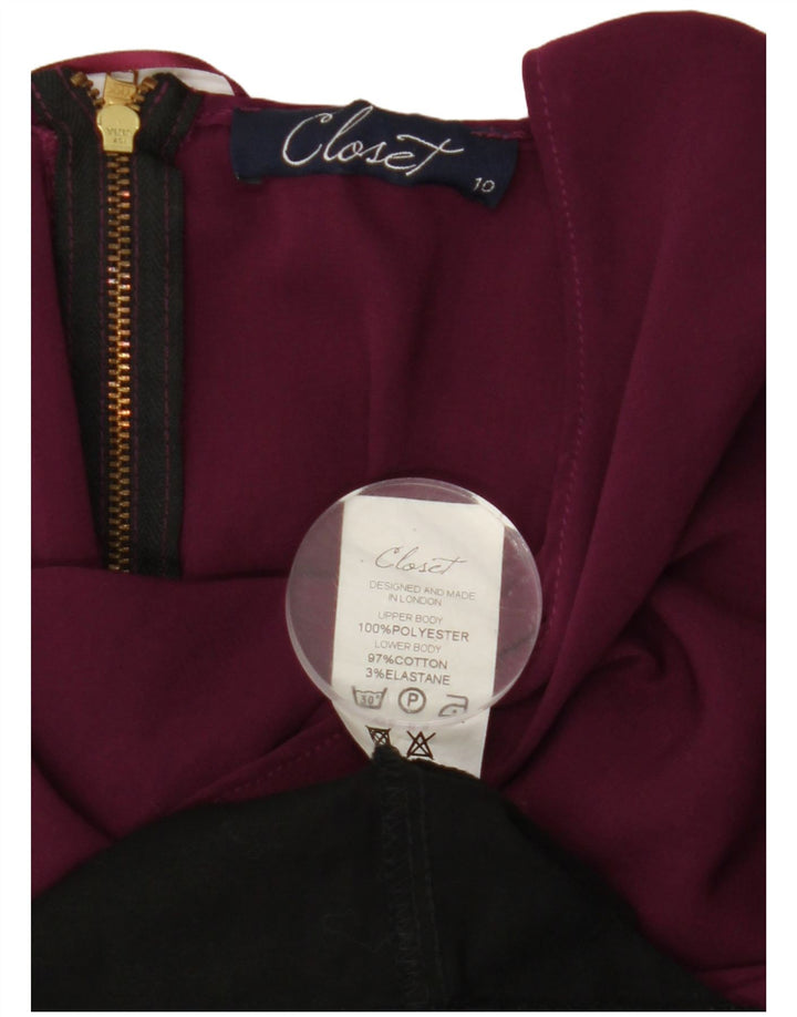 Damska sukienka płaszczowa bez rękawów CLOSET UK 10, mała, czarna, bawełniana w bloki kolorów