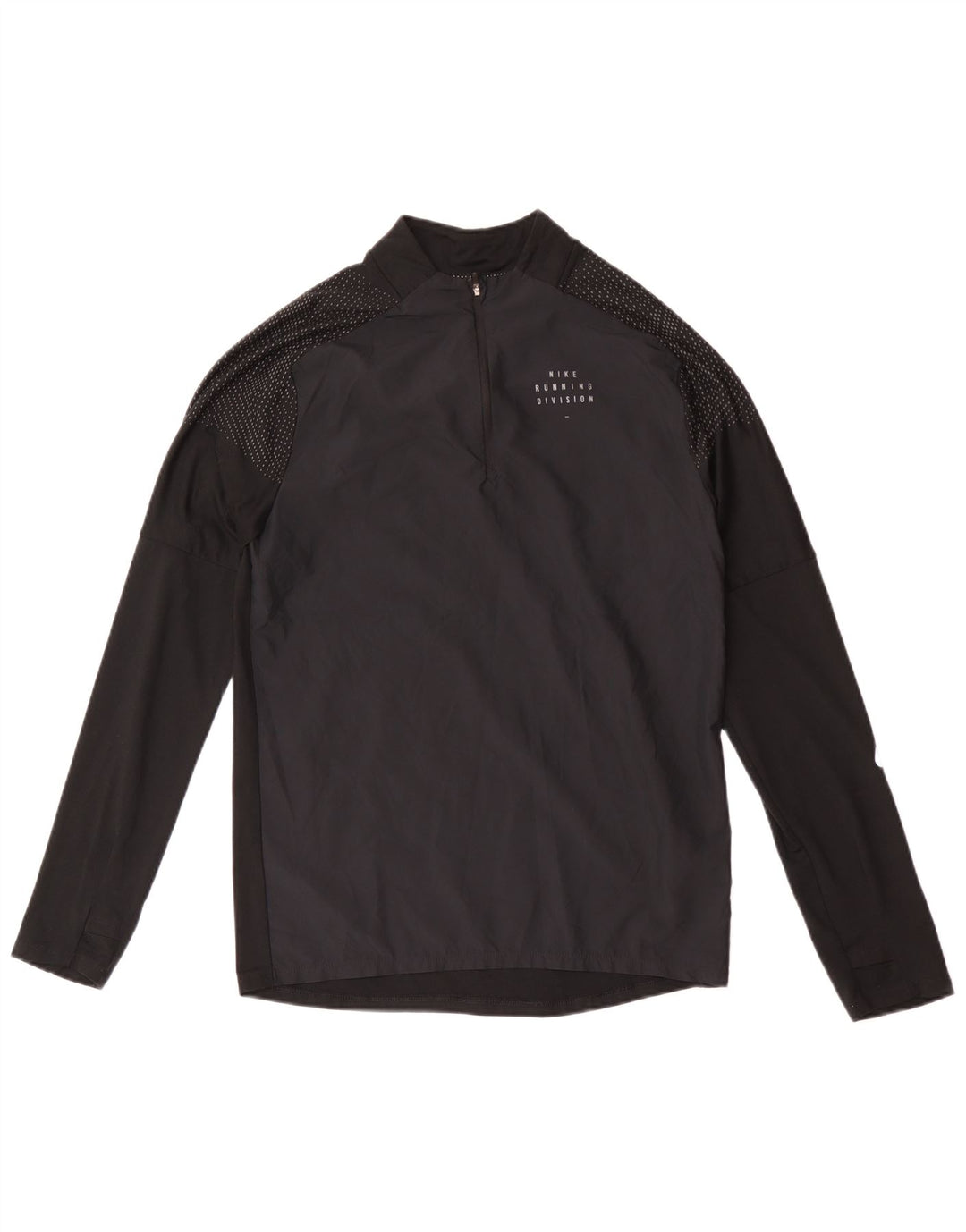 Męska koszulka Nike Dri Fit z zamkiem błyskawicznym i długim rękawem, mały, czarny, kropkowany poliester