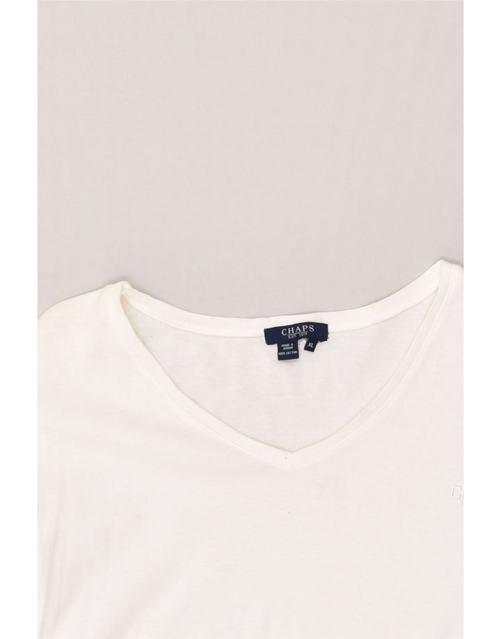 CHAPS Womens T-Shirt Top UK 18 XL White Cotton | Vintage Chaps | Thrift | Second-Hand Chaps | Used Clothing | Messina Hembry 