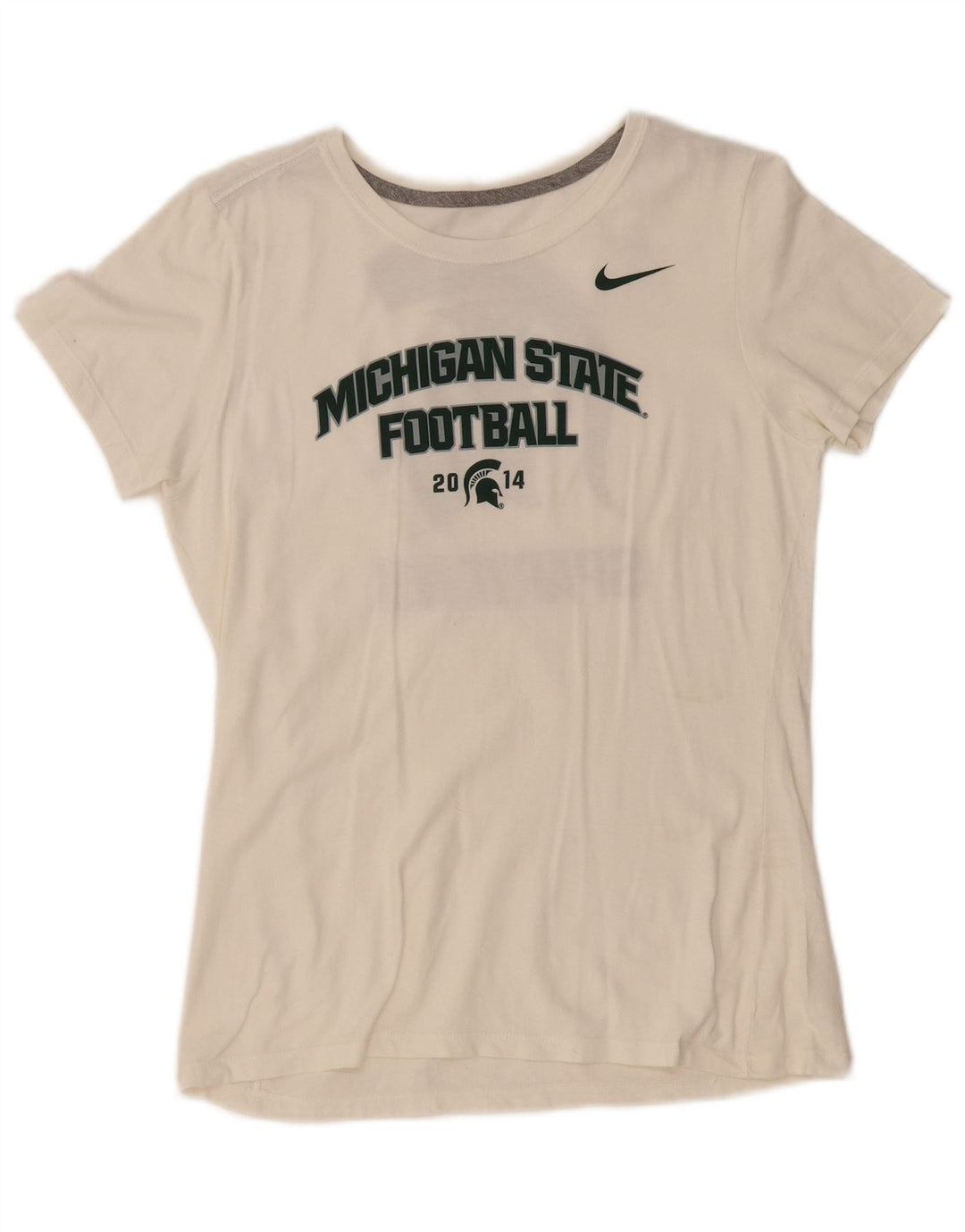 Damska koszulka NIKE Michigan State Graphic Top UK 12, średnia złamana biel
