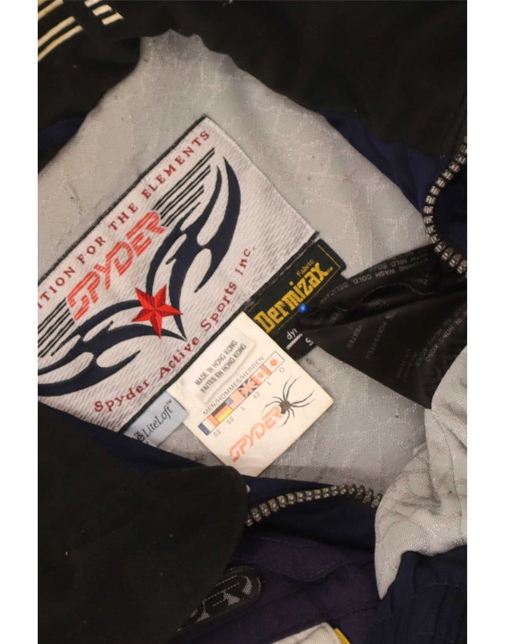 Męska kurtka narciarska Spyder Graphic UK 42 XL, granatowa, poliester z blokami kolorów