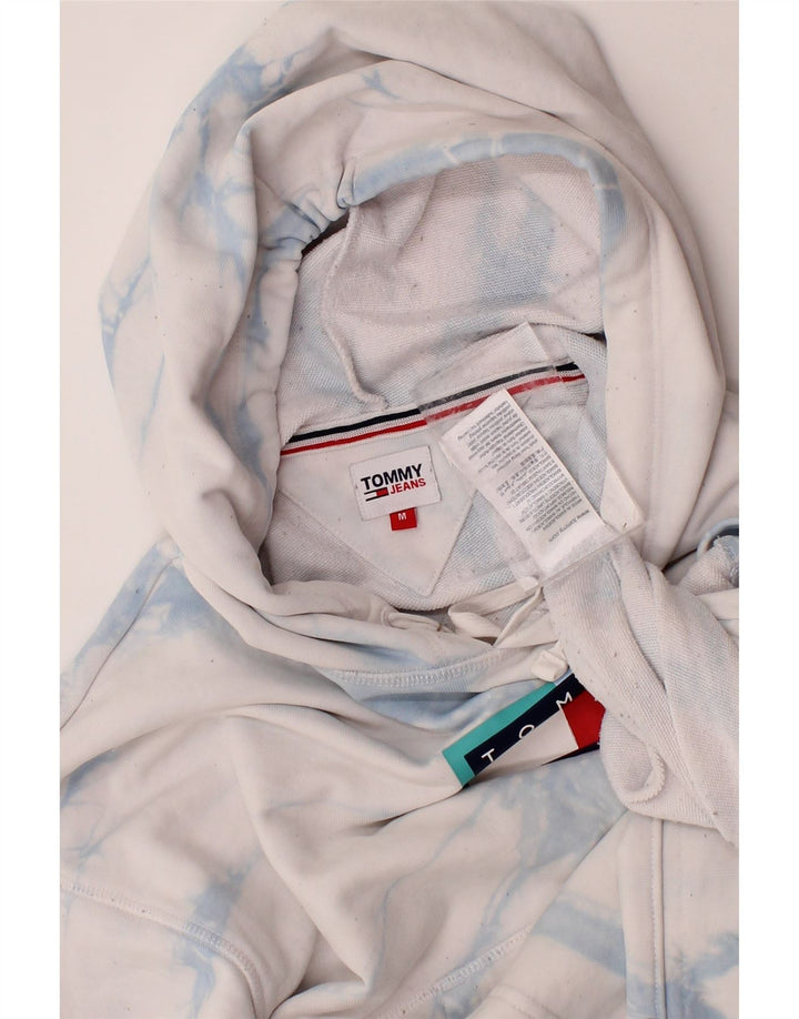 TOMMY HILFIGER Womens Oversized Graphic Hoodie Jumper UK 14 Medium White Vintage Tommy Hilfiger and Second-Hand Tommy Hilfiger from Messina Hembry 
