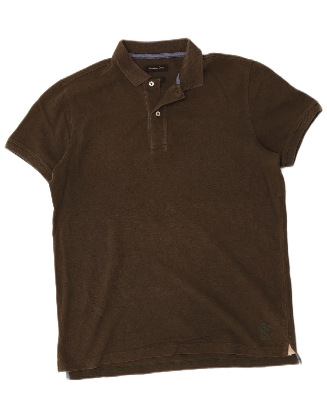 Męska koszulka polo Massimo Dutti o regularnym kroju, średnia, bawełniana khaki