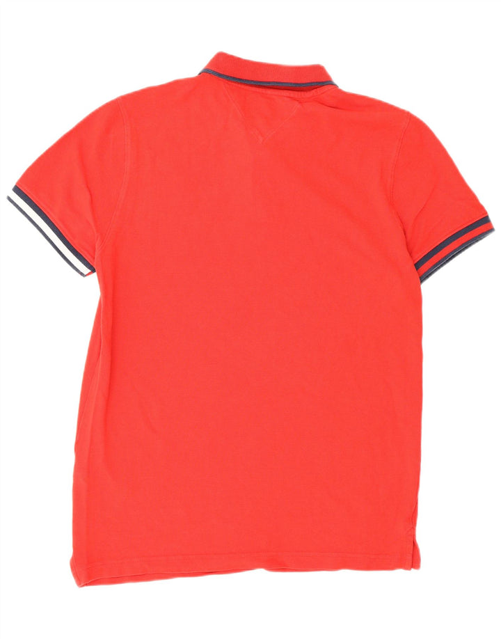 Męska koszulka polo Tommy Hilfiger, mała, czerwona, bawełniana