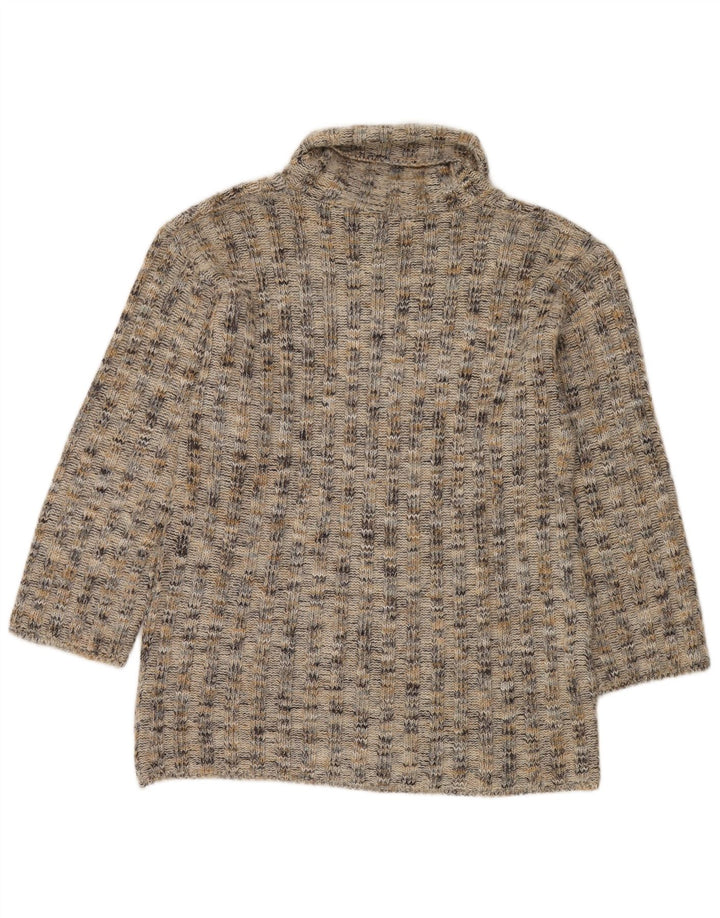 Sweter damski Onyx z wywijanym dekoltem UK 16, duży, wielokolorowy nakrapiany