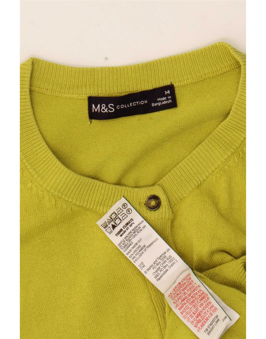 Sweter damski Marks & Spencer Crop Cardigan UK 14, średni żółty wiskoza