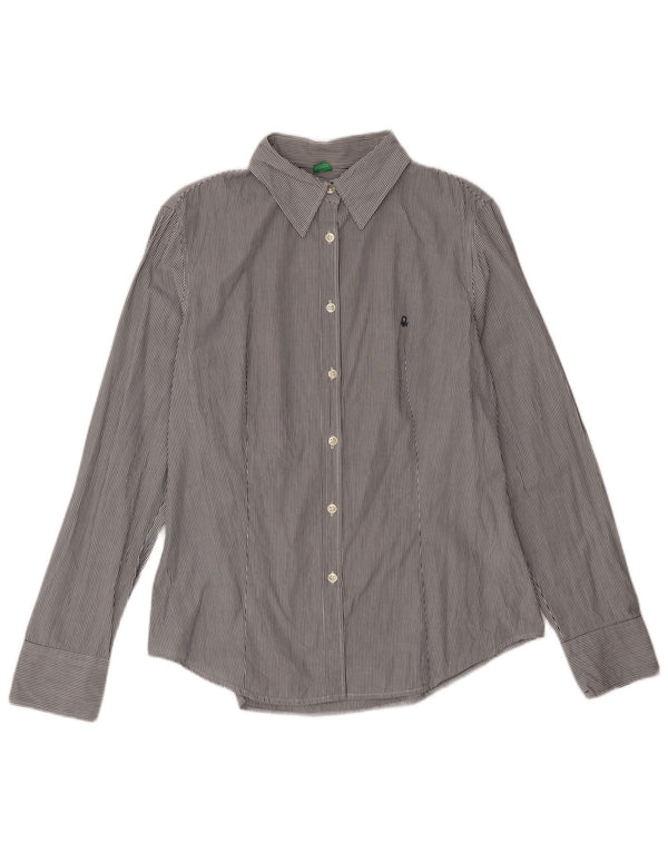 Koszula damska Benetton UK 18 XL, bawełniana, granatowa w prążki