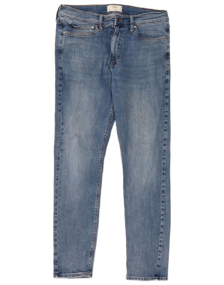 Marks & Spencer Męskie jeansy slim W34 L31 Niebieskie bawełniane