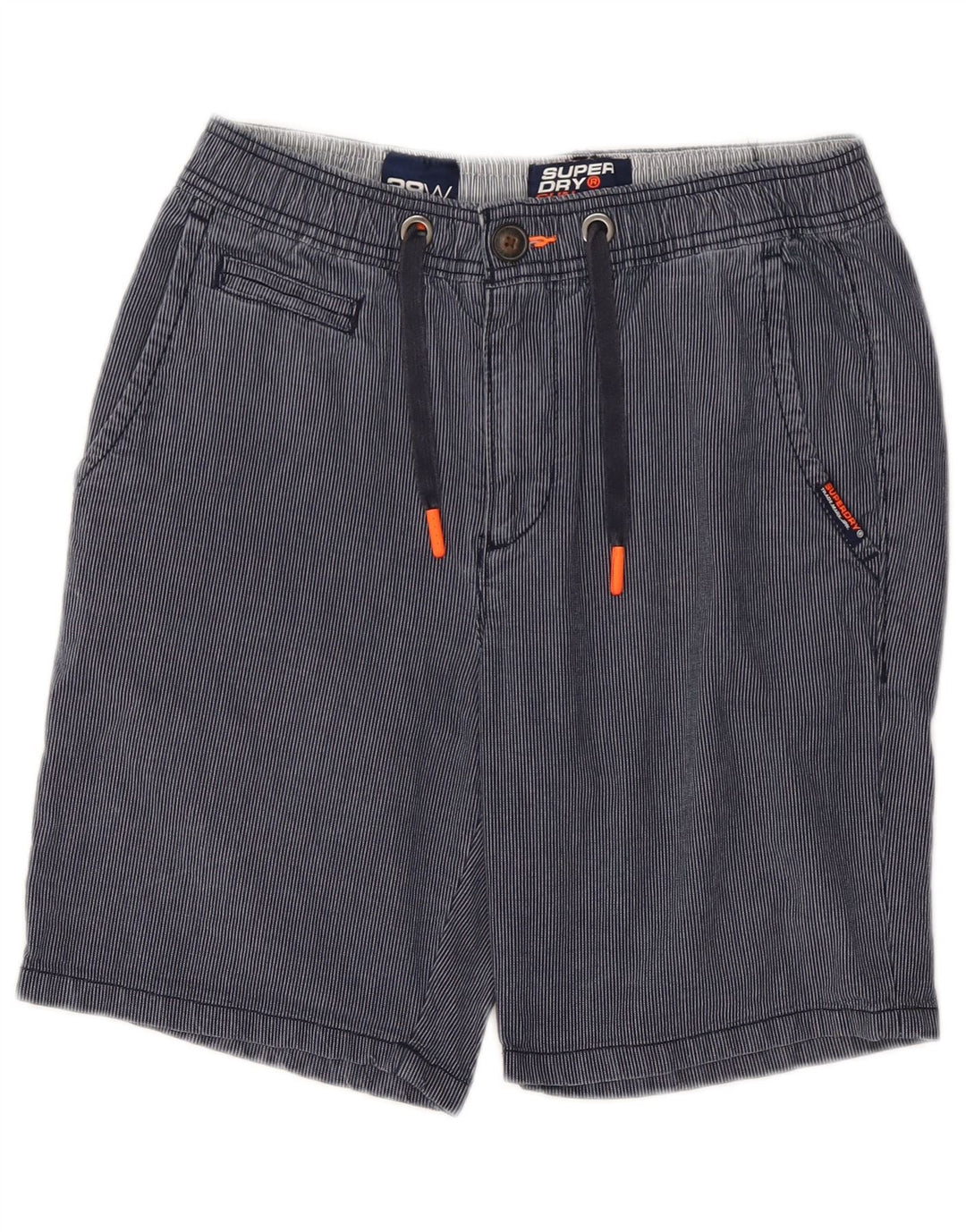 Męskie spodenki Chino SUPERDRY W30 Średni granatowy, bawełniany w prążki