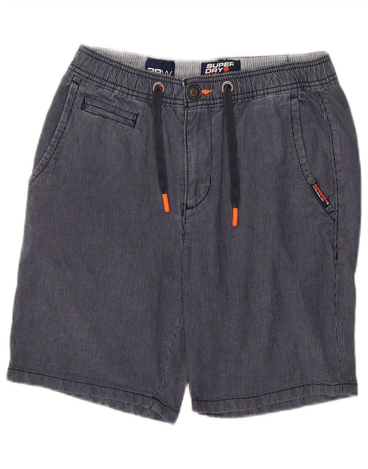 Męskie spodenki Chino SUPERDRY W30 Średni granatowy, bawełniany w prążki