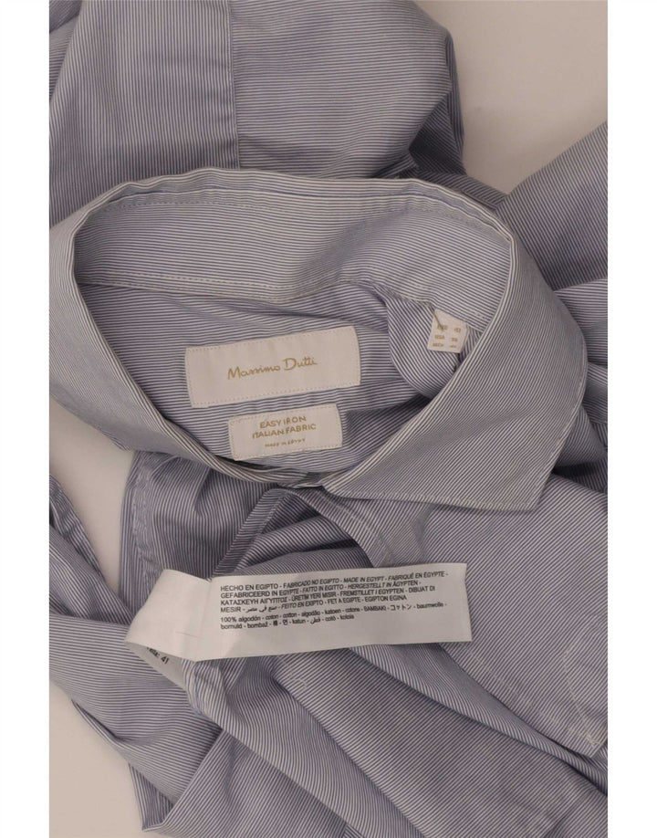 Koszula męska Massimo Dutti rozmiar 41, bawełniana klasyczna, w kolorze średniego niebieskiego w prążki
