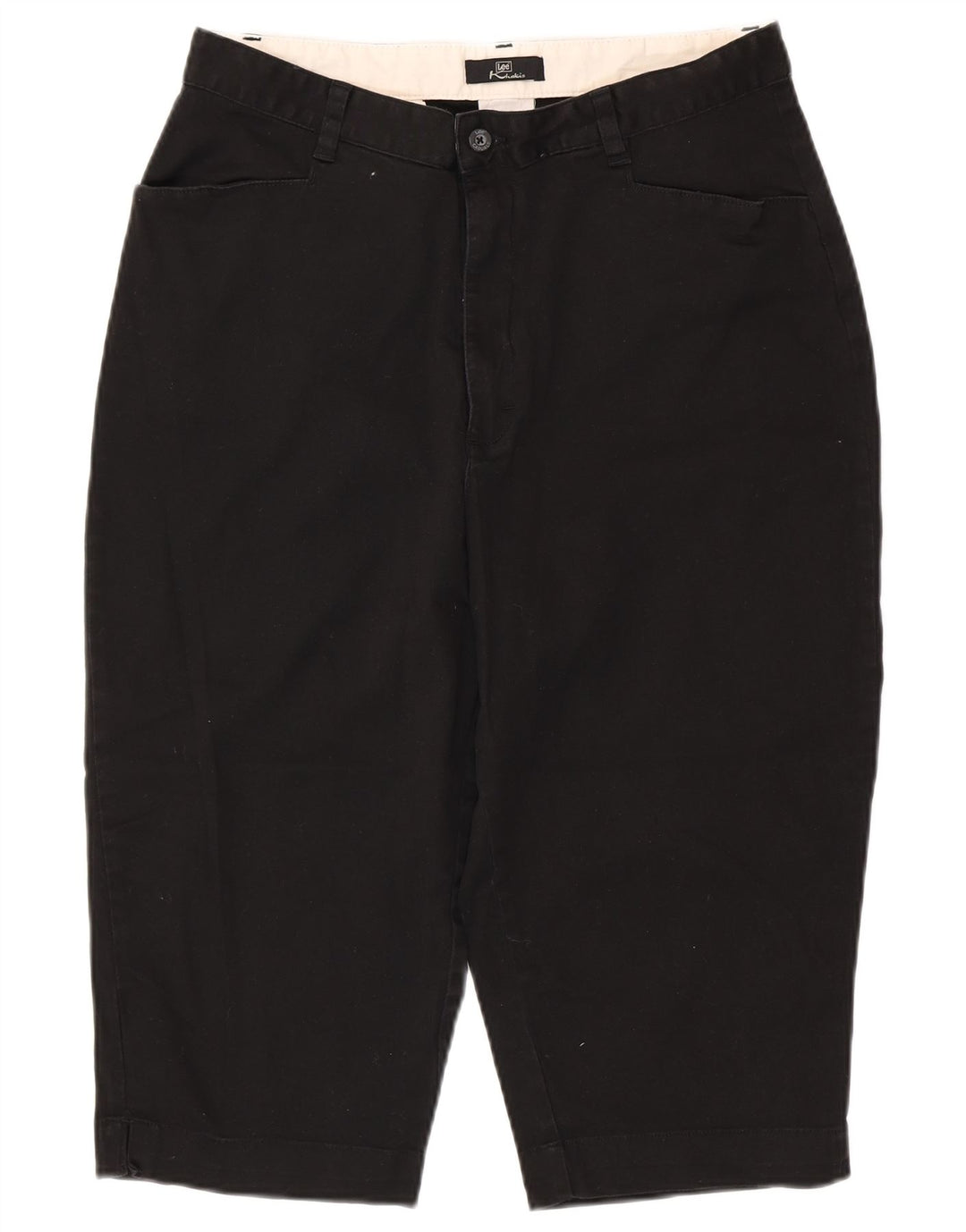 Spodnie damskie LEE Khaki z wysokim stanem Capri US 16 2XL W32 L18 Czarna bawełna