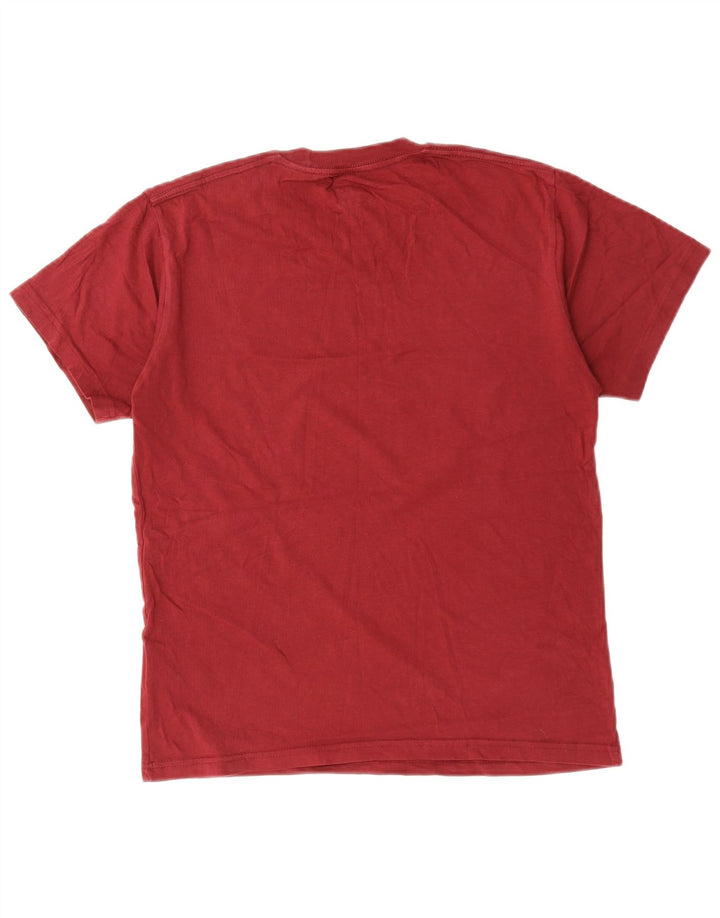 Męski T-shirt VANS o klasycznym kroju, mały, bordowy, bawełniany