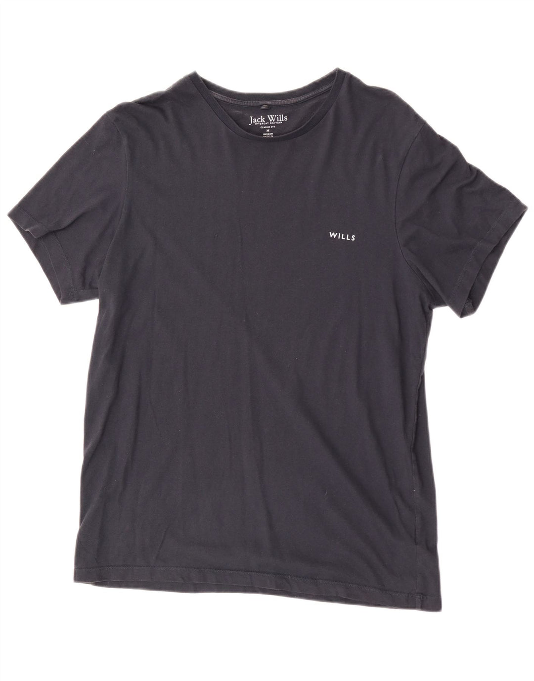 T-shirt męski Jack Wills o klasycznym kroju, średni, granatowy, bawełniany