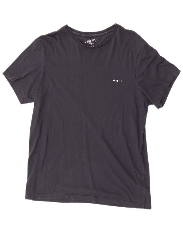 T-shirt męski Jack Wills o klasycznym kroju, średni, granatowy, bawełniany