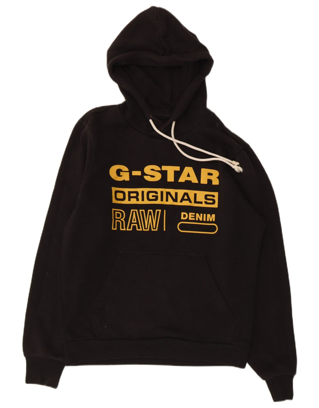 G-STAR Mens Graphic Hoodie Jumper Medium Black Cotton