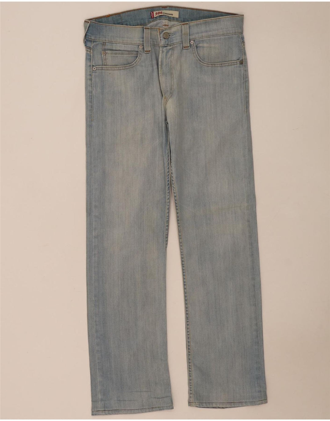 Damskie jeansy Levi's 506 Straight W34 L32 Niebieskie bawełniane