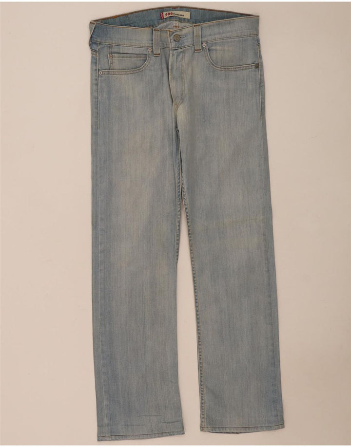 Damskie jeansy Levi's 506 Straight W34 L32 Niebieskie bawełniane