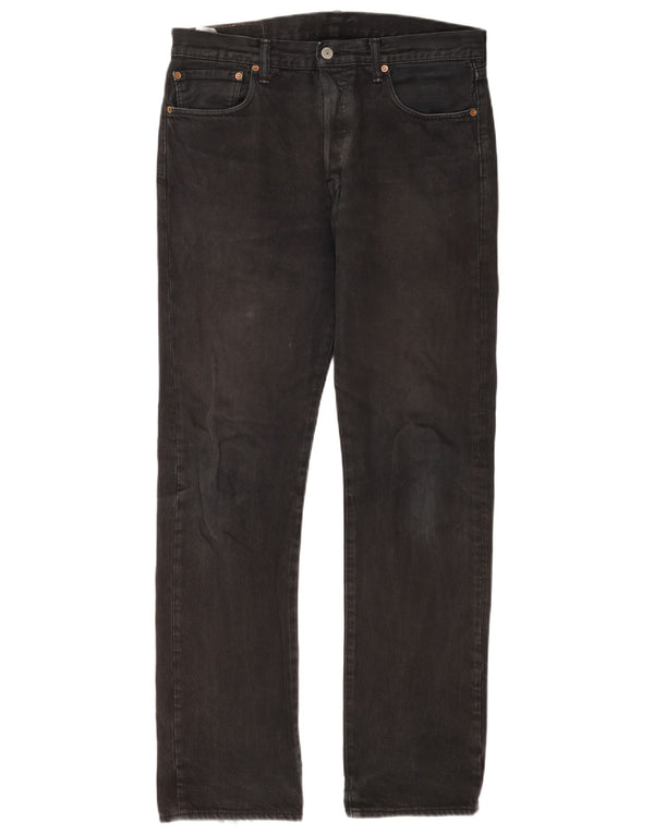Męskie dżinsy Levi's 501 Straight W32 L34 Czarna bawełna