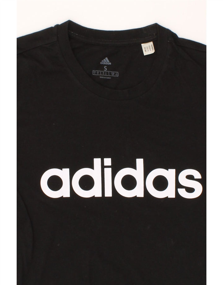 ADIDAS Mens Graphic T-Shirt Top Small Black Cotton Vintage Adidas and Second-Hand Adidas from Messina Hembry 
