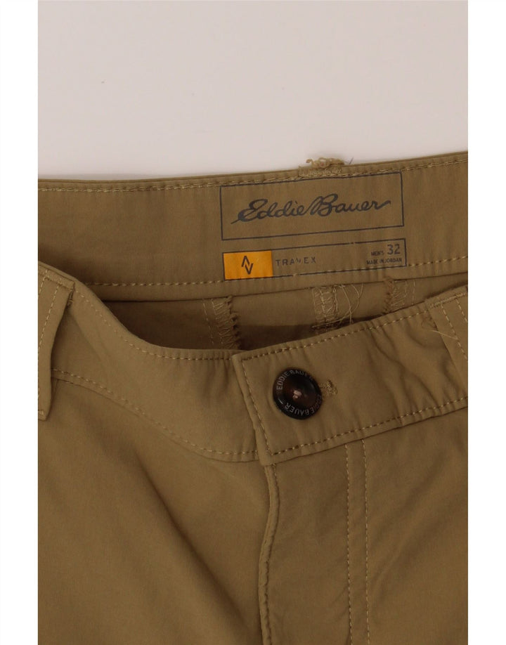 EDDIE BAUER Mens Chino Shorts W32 Medium  Brown Nylon Vintage Eddie Bauer and Second-Hand Eddie Bauer from Messina Hembry 