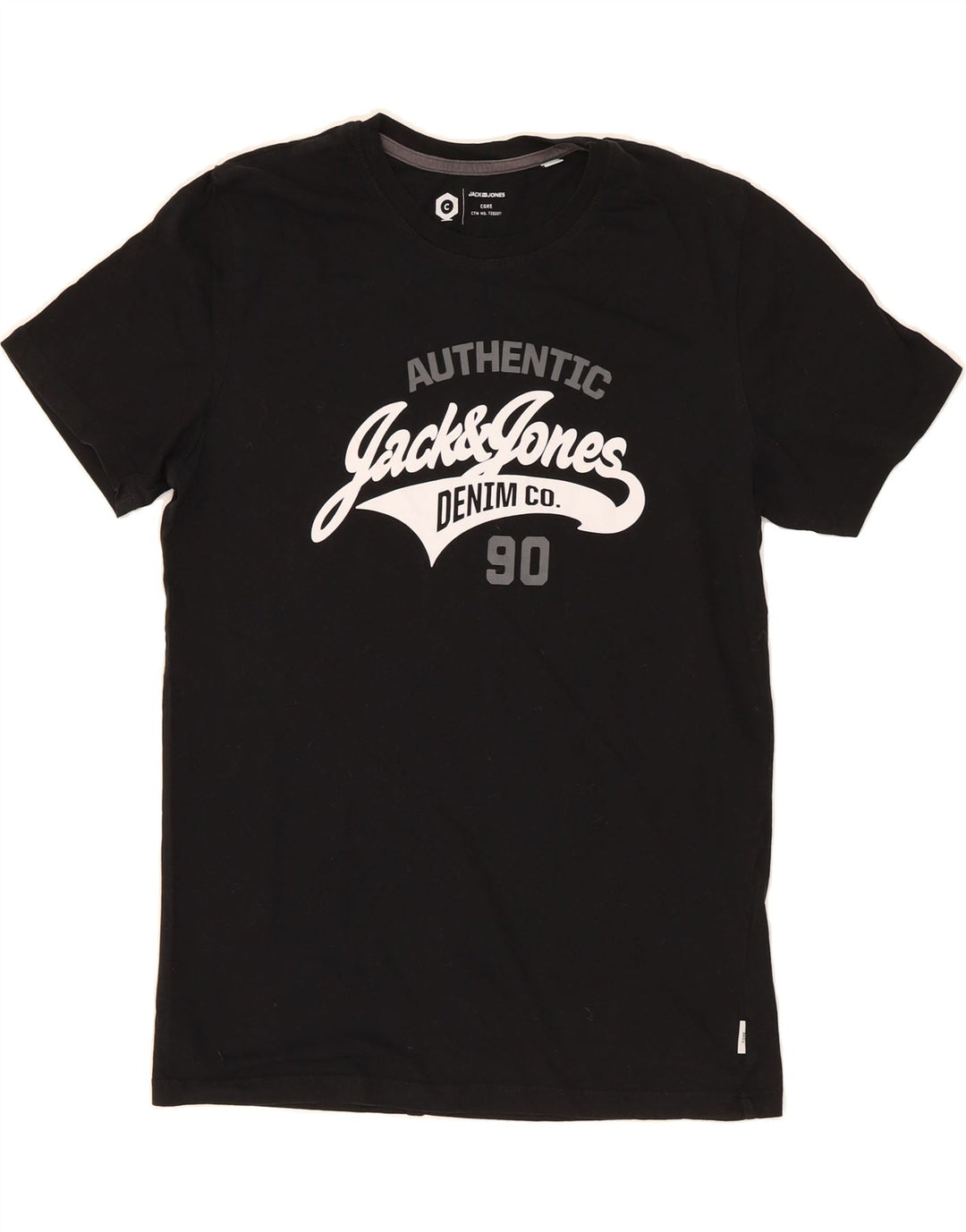 JACK & JONES Mens Graphic T-Shirt Top Medium Black Cotton Vintage Jack & Jones and Second-Hand Jack & Jones from Messina Hembry 