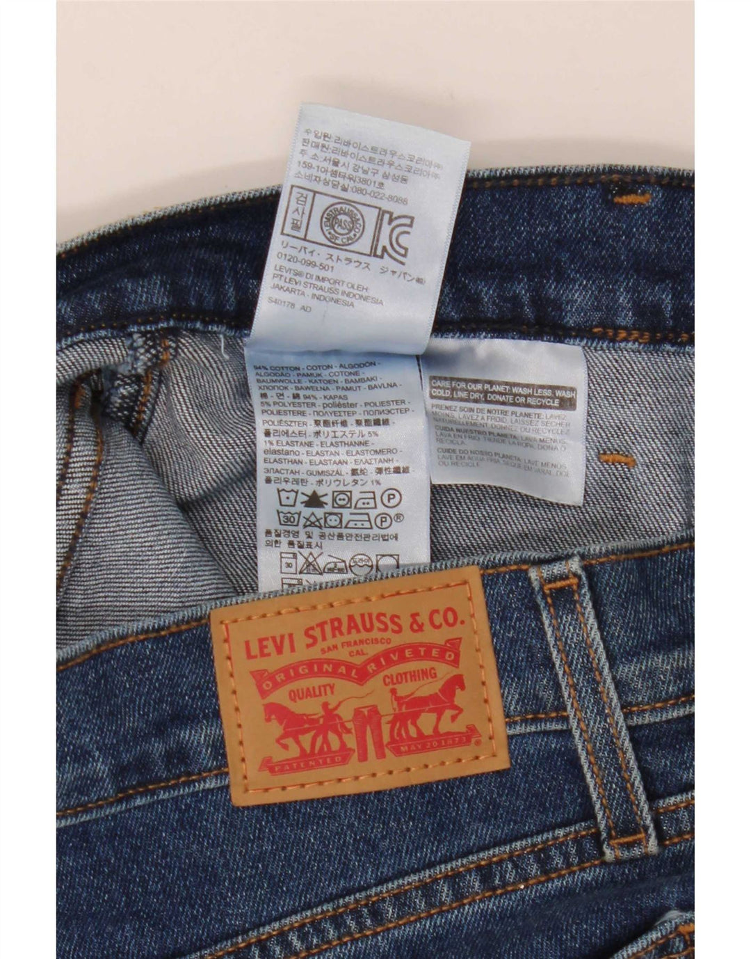 Damska spódnica dżinsowa Levi's W24 XS Niebieska bawełna