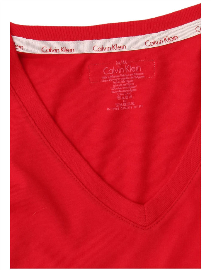 Damski top Calvin Klein z długim rękawem, UK 12, średni czerwony, bawełniany