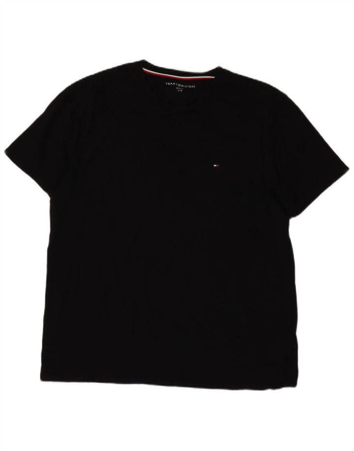 T-shirt męski Tommy Hilfiger, duży, czarny, bawełniany