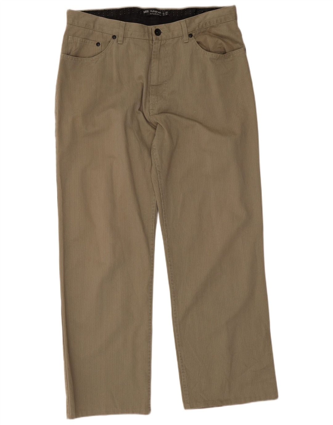 Marks & Spencer Męskie proste spodnie codzienne W34 L29 Khaki