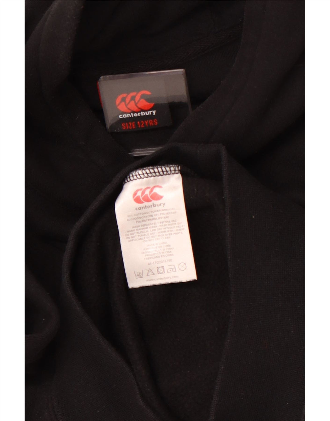 CANTERBURY Chłopięcy sweter z kapturem 11-12 lat, czarny, bawełniany