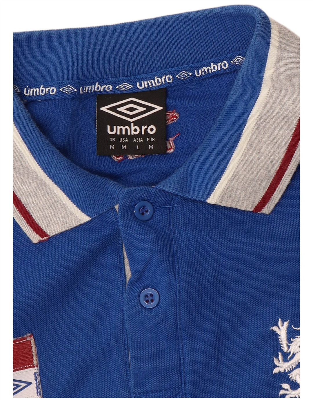 Męska koszulka polo z grafiką Umbro w kolorze średnioniebieskim