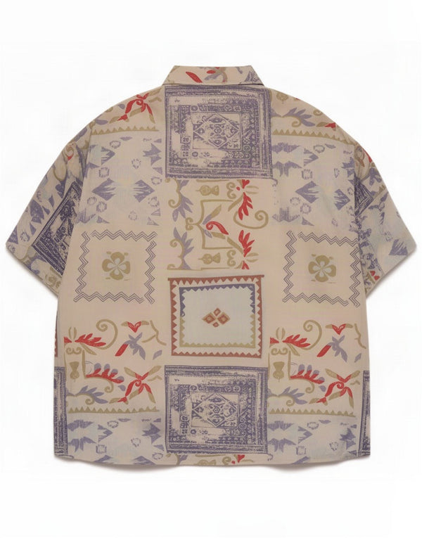 Koszula męska z krótkim rękawem Club D'Amingo UK 45/46 2XL Wielobarwny patchwork