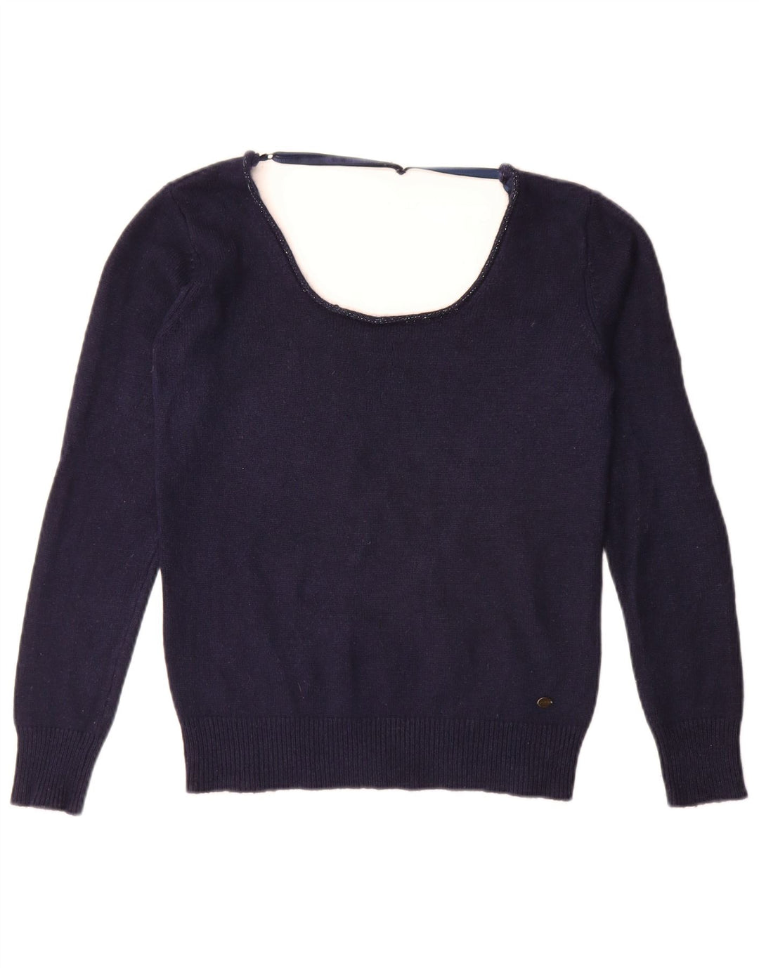 Sweter damski Guess z dekoltem w łódkę, UK 14, średni granatowy