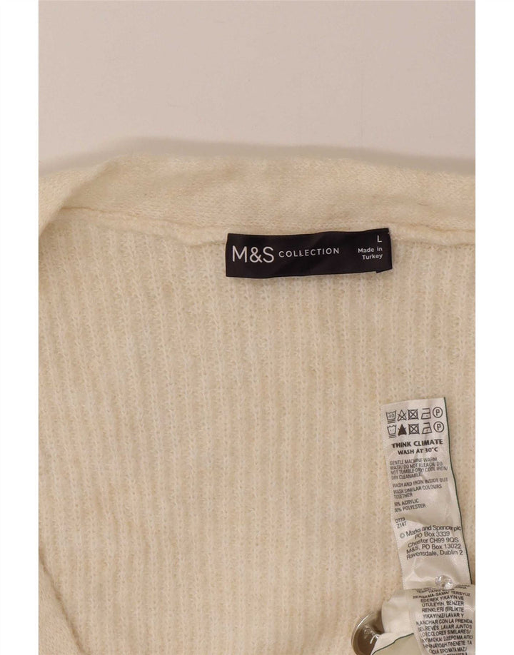Marks & Spencer Damski sweter oversize UK 16, duży w kolorze złamanej bieli
